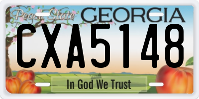 GA license plate CXA5148