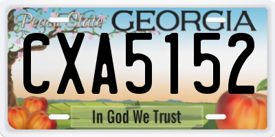 GA license plate CXA5152