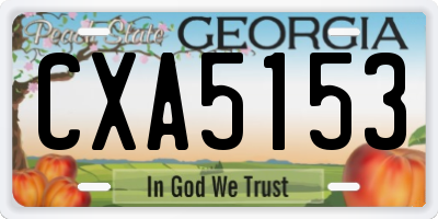 GA license plate CXA5153