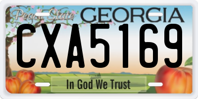 GA license plate CXA5169