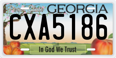 GA license plate CXA5186