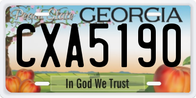 GA license plate CXA5190
