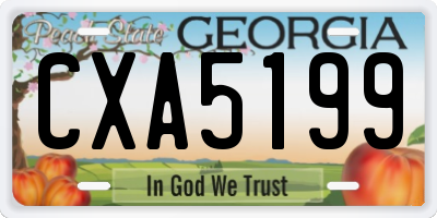 GA license plate CXA5199