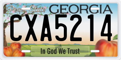 GA license plate CXA5214