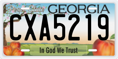 GA license plate CXA5219