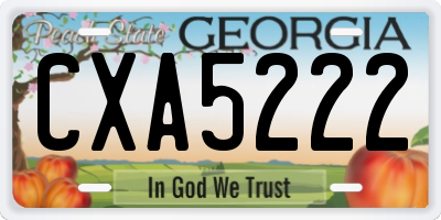 GA license plate CXA5222