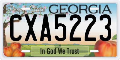 GA license plate CXA5223