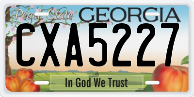 GA license plate CXA5227