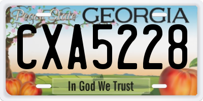 GA license plate CXA5228