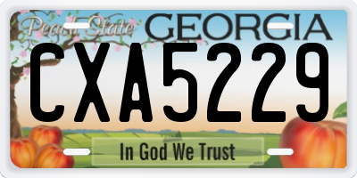GA license plate CXA5229