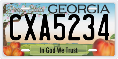 GA license plate CXA5234