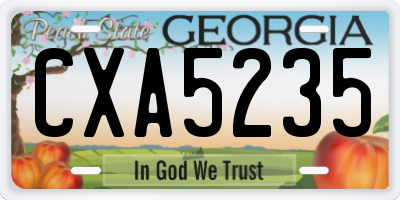 GA license plate CXA5235