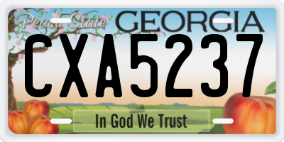 GA license plate CXA5237