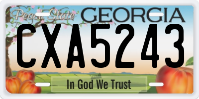 GA license plate CXA5243