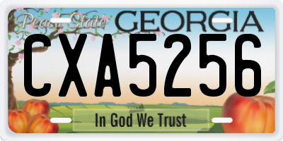 GA license plate CXA5256