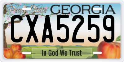 GA license plate CXA5259