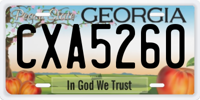 GA license plate CXA5260