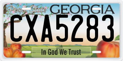 GA license plate CXA5283