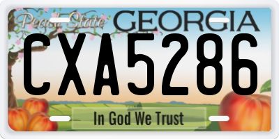 GA license plate CXA5286