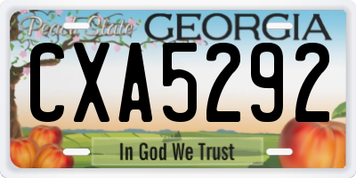 GA license plate CXA5292