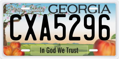 GA license plate CXA5296