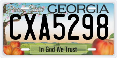 GA license plate CXA5298