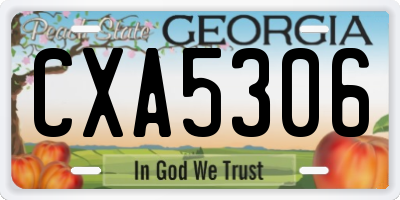 GA license plate CXA5306