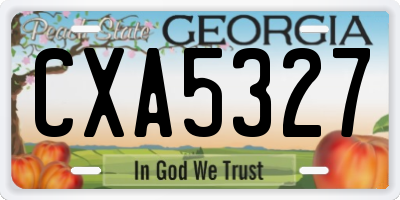 GA license plate CXA5327