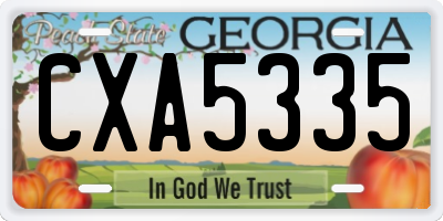 GA license plate CXA5335