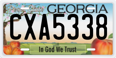 GA license plate CXA5338