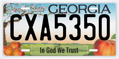 GA license plate CXA5350
