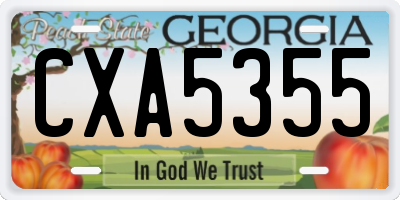 GA license plate CXA5355