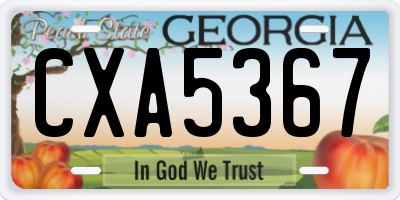 GA license plate CXA5367