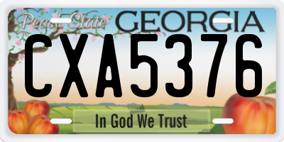 GA license plate CXA5376