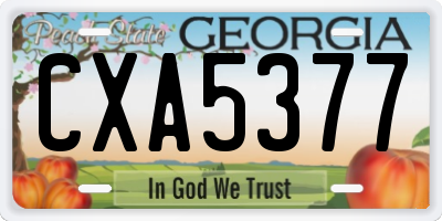 GA license plate CXA5377