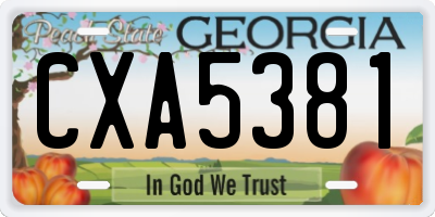 GA license plate CXA5381
