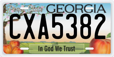 GA license plate CXA5382