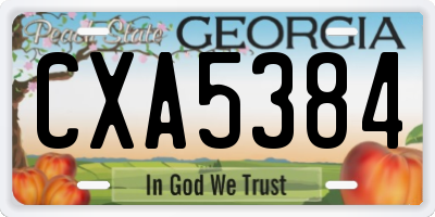 GA license plate CXA5384