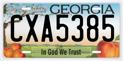 GA license plate CXA5385