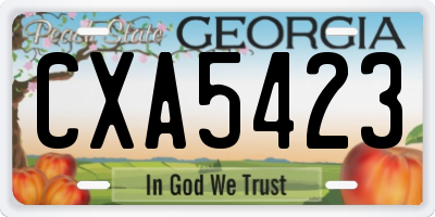 GA license plate CXA5423