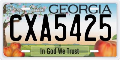 GA license plate CXA5425