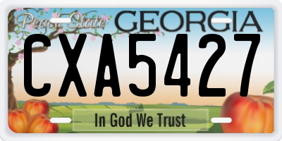 GA license plate CXA5427