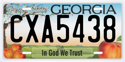 GA license plate CXA5438