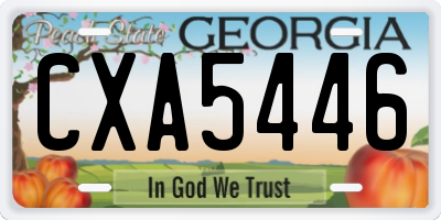 GA license plate CXA5446