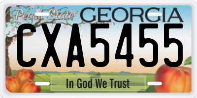 GA license plate CXA5455