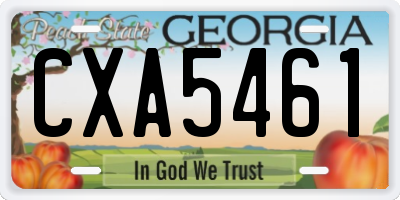 GA license plate CXA5461