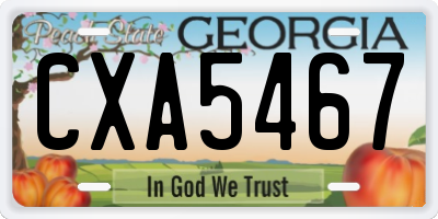 GA license plate CXA5467