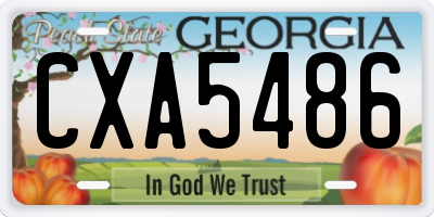 GA license plate CXA5486
