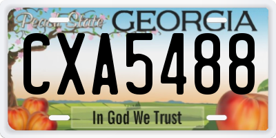 GA license plate CXA5488