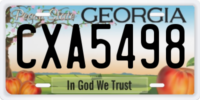 GA license plate CXA5498